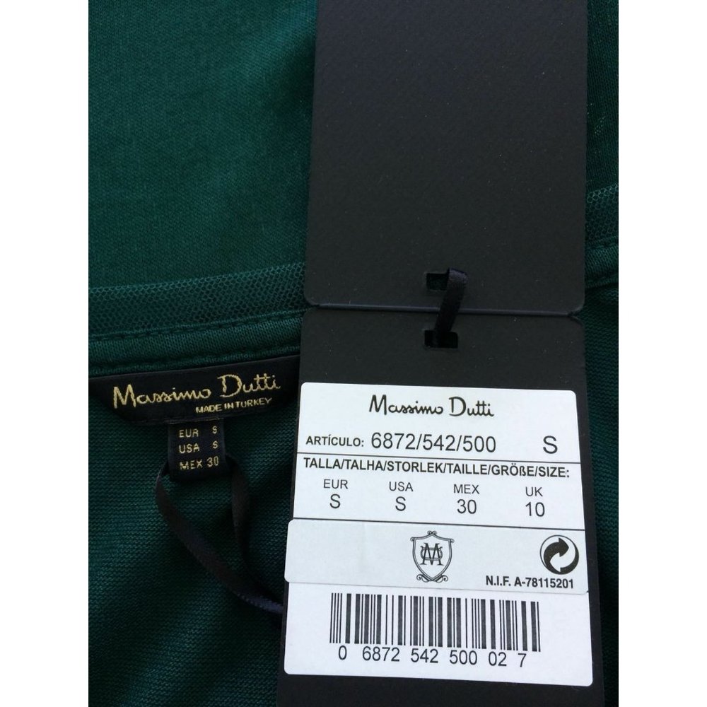 NWT Massimo Dutti Women's Top Sweater Green Long Sleeve Rhinestone Crystal S - Picture 11 of 12